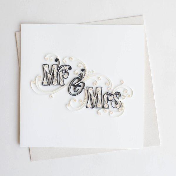 Quilling Card(NCOJ[h) O[eBOJ[h Mr &amp; Mrs Jbv