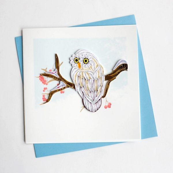 Quilling Card(NCOJ[h) O[eBOJ[h Snowy Owl ӂ낤