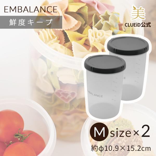 2個セット エンバランス容器味噌 保存容器 プラスチック 丸型 密閉 蓋 作り置き「エンバランス ディープラウンド コンテンナ M（1,000ml） 2個組」