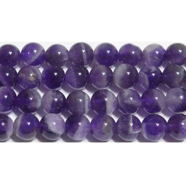アメジスト 丸玉 6mm （ストライプ） B　　　※ 天然石ビーズ 天然石 パワーストーン 1粒売り バラ売り 1玉販売