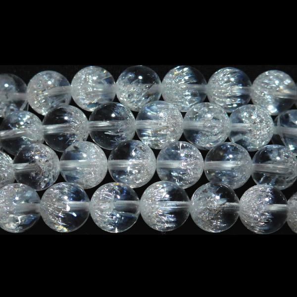 クラスターインクォーツ 丸玉 8mm AA （クラックルド・クォーツ）　　　※ 天然石ビーズ 天然石 パワーストーン 1粒売り バラ売り 1玉販売