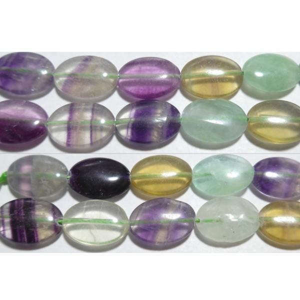フローライト フラットオーバル 18*13mm C　　　※ 天然石ビーズ 天然石 パワーストーン 1粒売り バラ売り 1玉販売