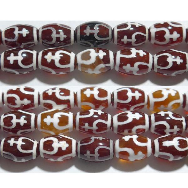 天珠 （寶瓶天珠） 12*8mm　　　※ 西蔵天珠 チベット天珠 天然石ビーズ 天然石 1粒売り バラ売り 1玉販売