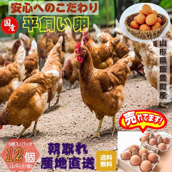 ■名称： 鶏卵(生食用)■内容量： 12個■原産地： 国産(山形県)■選別包装者：コミュニティデザイン合同会社宮城県仙台市若林区土樋236番地E-04■賞味期限： 出荷日より生食14日間、加熱21日間■保存方法： 到着後10℃以下で保存（発...