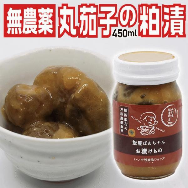 薄皮丸茄子の粕漬け 450ml 山形県飯豊町産 置賜名物 雪室三度漬け 飯豊ばあちゃんお漬けもの 柿渋散布の天然農薬栽培 送料無料