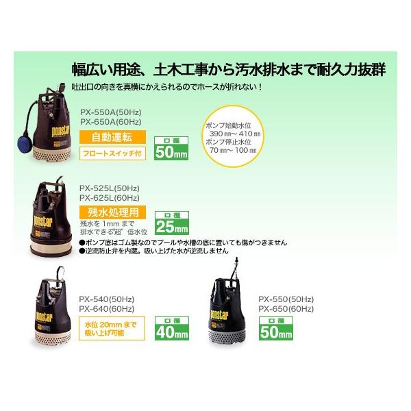 �H�i �R�[�V�� 8���ԘA���g�p�\�@�����p�����|���v �|���X�^�[ ���a50mm 400W 50Hz�p ����20mm�܂ŋz���グ   PX-550