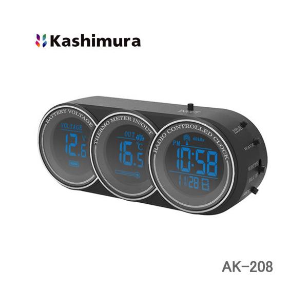カシムラ クロック・サーモ・ボルトメーター AK-208