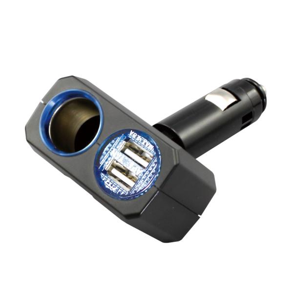 YAC�i�Ɖ����b�N�j�@�����O���C�g�\�P�b�g �f�B���N�V�����{2��USB 4.8A [PZ-708]