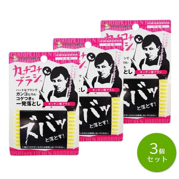 そうじの神様(R) カッチコチブラシ キッチン用 × 3個セット 日本製 KBセーレン