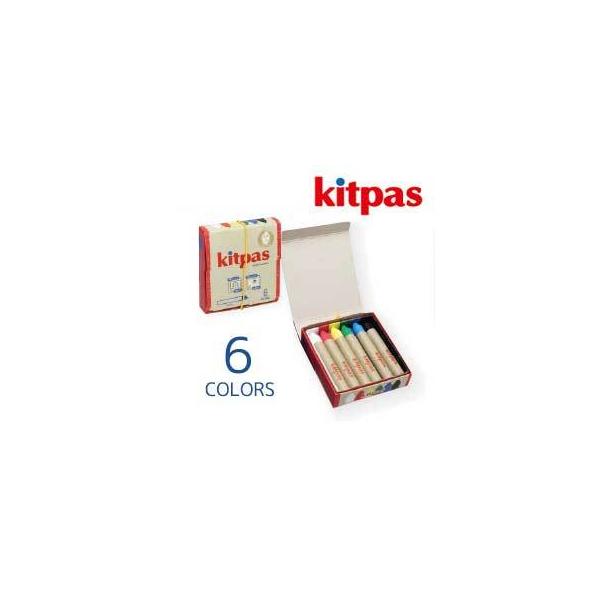商品名：キットパスミディアム ライスワックス６色サイズ：1本：10×74mm、商品サイズ：78x83x20mm<重さ：65gカラー：6色（赤・白・黄・緑・青・黒)