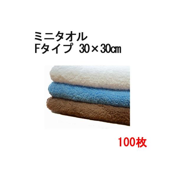 マイクロファイバー ミニタオル 「ふわふわタイプ」 30cm×30cm 100枚セット 業務用 超極細繊維 無地 かばん 小さい