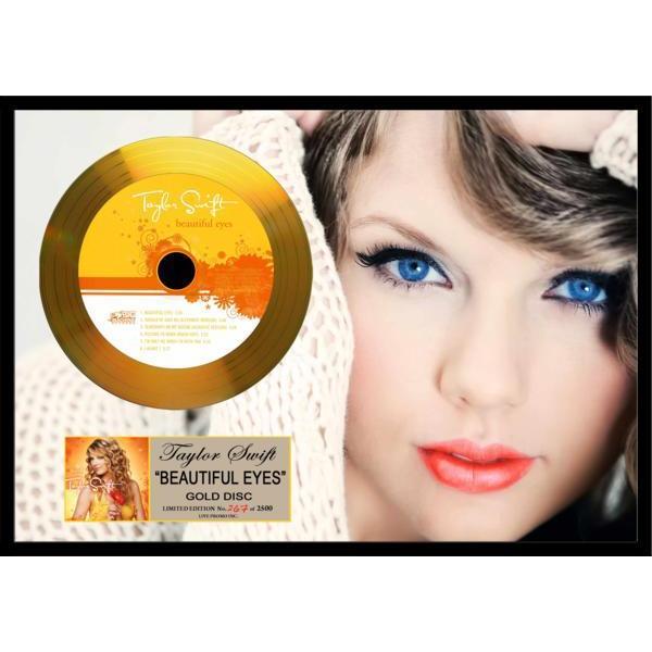 テイラースウィフトのゴールドディスク テイラー・スウィフト/Beautiful Eyes/24金ゴールドディスク証明