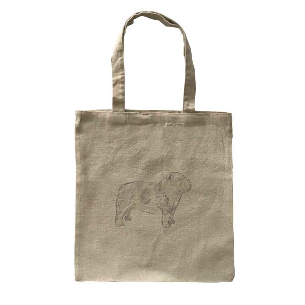 Dog Canvas tote bag/愛犬キャンバストートバッグ【English Bulldog/イングリッシュ・ブルドッグ】ペット/スケッチ/Sketch/ナチュラル-17