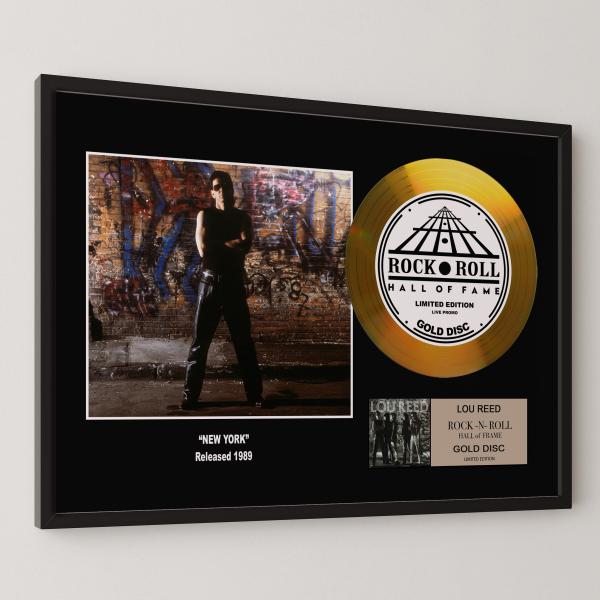 ルー・リード Lou Reed ニューヨーク New York gold disc album 金 ゴールド ディスク 証明書付 ‐14