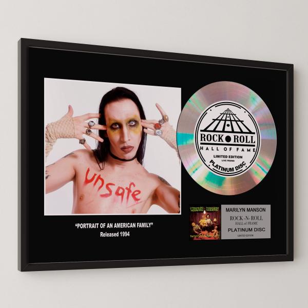 マリリン・マンソン Marilyn Manson Portrait of an American Family platinum disc album プラチナディスク 証明書付 ‐1