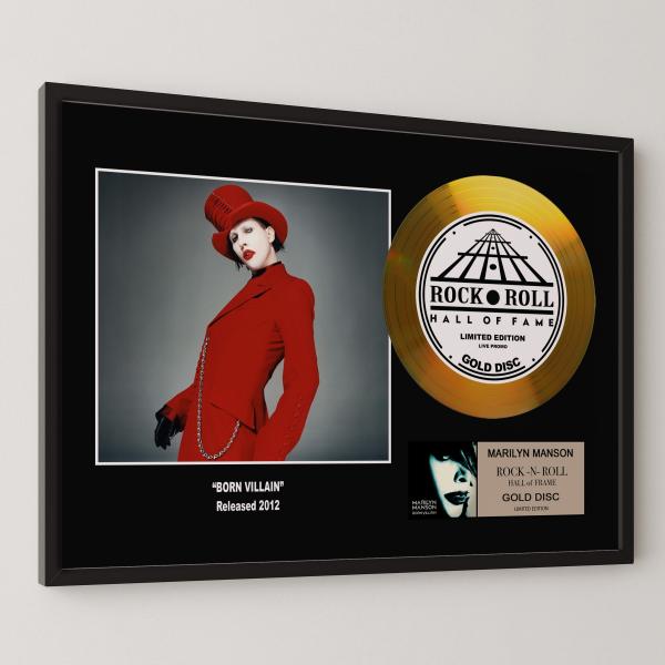 マリリン・マンソン Marilyn Manson ボーン・ヴィラン Born Villain gold disc album 金 ゴールド ディスク 証明書付 ‐8