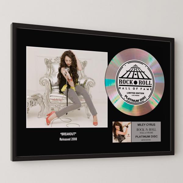 マイリー・サイラス Miley Cyrus ブレイクアウト Breakout platinum disc album プラチナディスク 証明書付 ‐1
