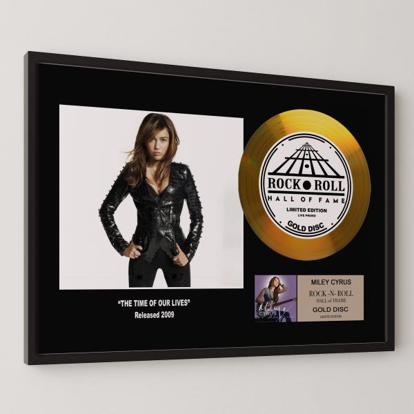 マイリー・サイラス Miley Cyrus タイム・オブ・アワ・ライヴス The Time of Our Lives gold disc album 金 ゴールド ディスク 証明書付 ‐6