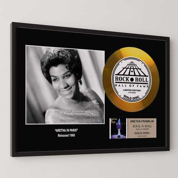 アレサ・フランクリン / Aretha Franklin / アレサ・イン・パリス / gold disc album / 金 ゴールド 証明書付 ‐29