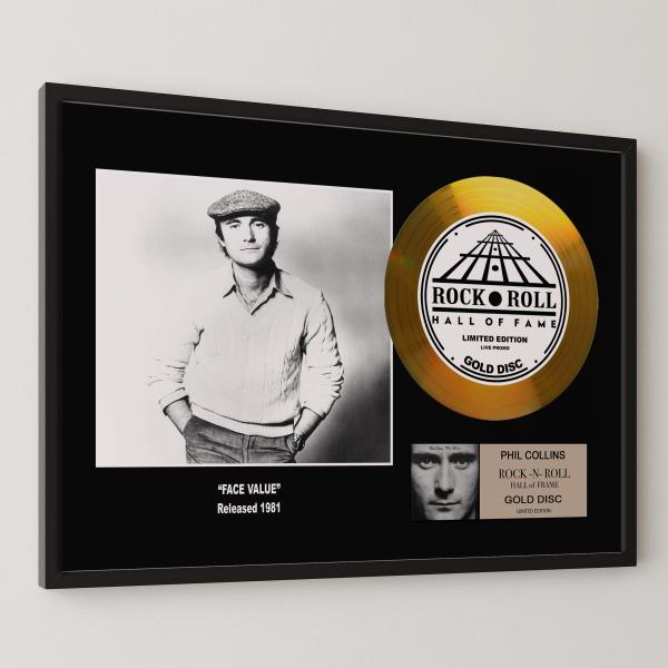 フィル・コリンズ Phil Collins 夜の囁き Face Value gold disc album 金 ゴールド ディスク 証明書付 ‐1