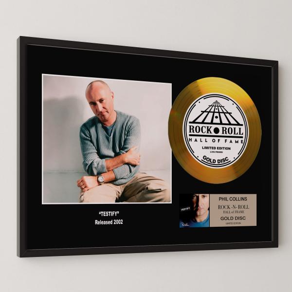 フィル・コリンズ Phil Collins テスティファイ Testify gold disc album 金 ゴールド ディスク 証明書付 ‐7