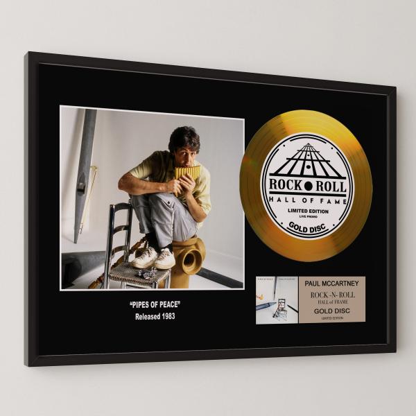 ポール・マッカートニー Paul McCartney パイプス・オブ・ピース - Pipes of Peace gold disc album 金 ゴールド ディスク 証明書付 ‐5