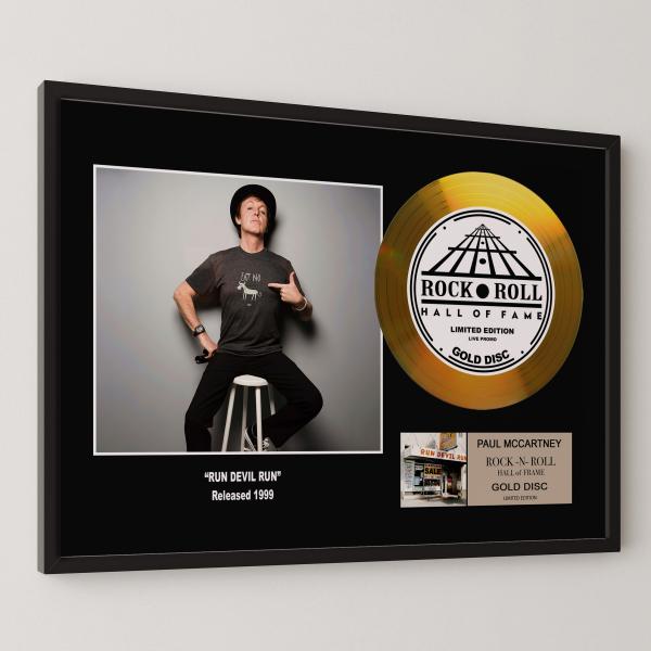 ポール・マッカートニー Paul McCartney ラン・デヴィル・ラン Run Devil Run gold disc album 金 ゴールド ディスク 証明書付 ‐12