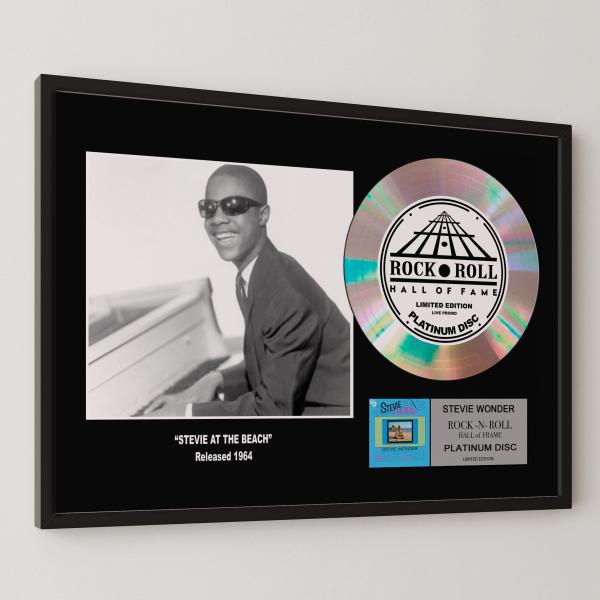 スティーヴィー・ワンダー Stevie Wonder アット・ザ・ビーチ Stevie at the Beach platinum disc album プラチナディスク 証明書付 ‐5