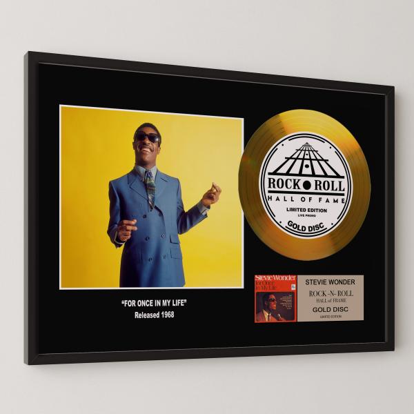 スティーヴィー・ワンダー Stevie Wonder For Once in my Life gold disc album 金 ゴールド ディスク 証明書付 ‐11