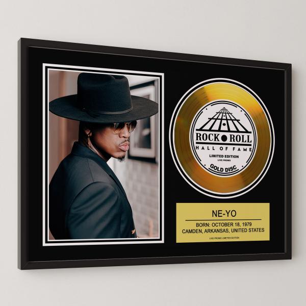 ニーヨ Ne-Yo R&amp;B シンガーソングライター プロデューサー gold disc album 金 ゴールド ディスク 証明書付 (1)