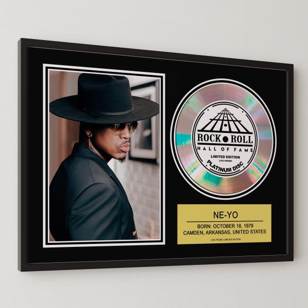 ニーヨ Ne-Yo R&amp;B シンガーソングライター プロデューサー platinum disc album プラチナム ディスク 証明書付 (1)
