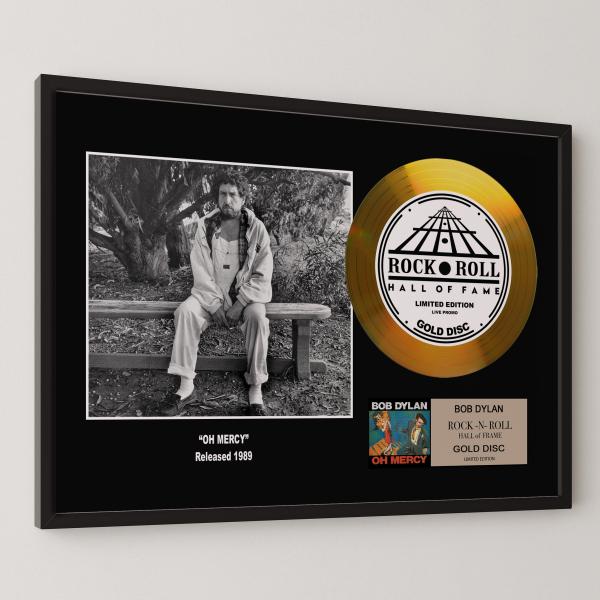 ボブ・ディラン / Bob Dylan / オー・マーシー / Oh Mercy / gold disc album / 金 ゴールド ディスク 証明書付 ‐24