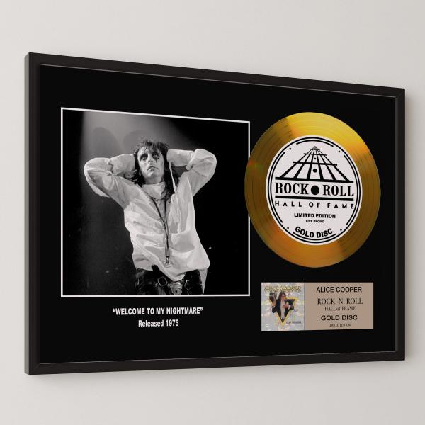 アリス・クーパー / Alice Cooper / ウェルカム・トゥ・ナイトメア / gold disc album / 金 ゴールド ディスク 証明書付 ‐１