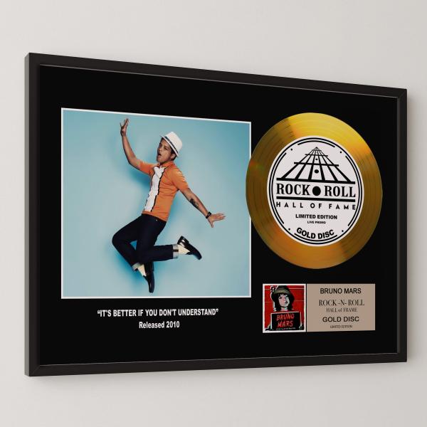 Bruno Mars / ブルーノ・マーズ / It's Better If You Don't Understand / gold disc album / 金 ゴールド ディスク 証明書付 ‐5