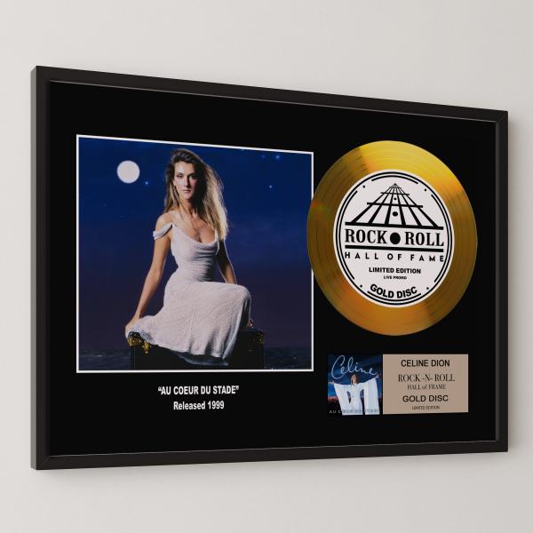 Celine Dion / セリーヌ・ディオン / オ・クール・デュ・スタッド / gold disc album / 金 ゴールド ディスク 証明書付 ‐30