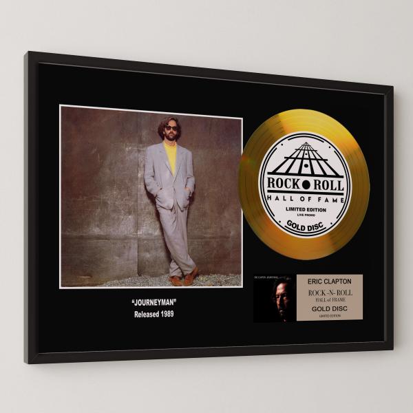 エリック・クラプトン Eric Clapton ジャーニーマン Journeyman gold disc album 金 ゴールド ディスク 証明書付 ‐11
