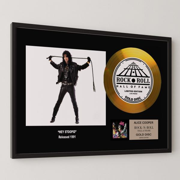 アリス・クーパー / Alice Cooper / ヘイ・ストゥーピッド / gold disc album / 金 ゴールド ディスク 証明書付 ‐12