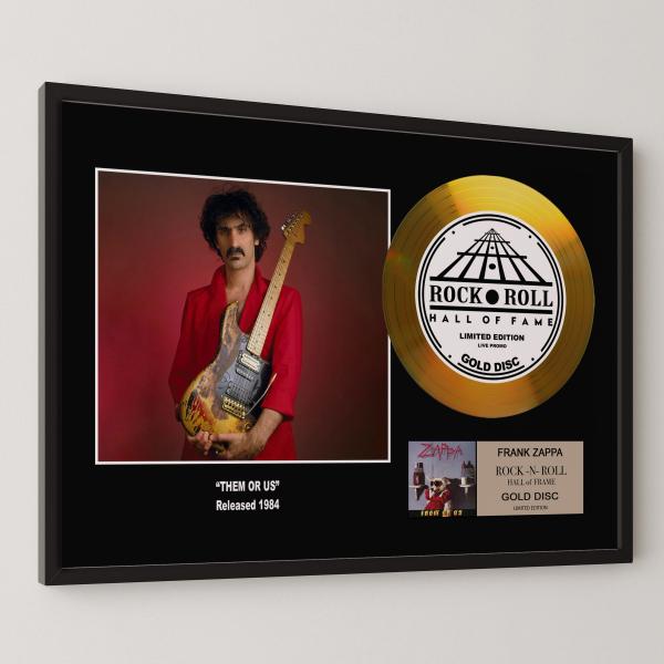 フランク・ザッパ Frank Zappa Them Or Us ゼム・オア・アス gold disc album 金 ゴールド ディスク 証明書付 ‐23