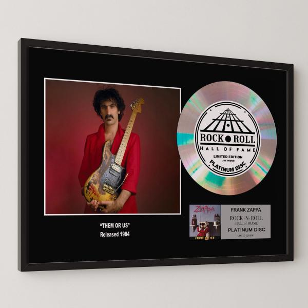 フランク・ザッパ Frank Zappa Them Or Us ゼム・オア・アス platinum disc album プラチナディスク 証明書付 ‐23