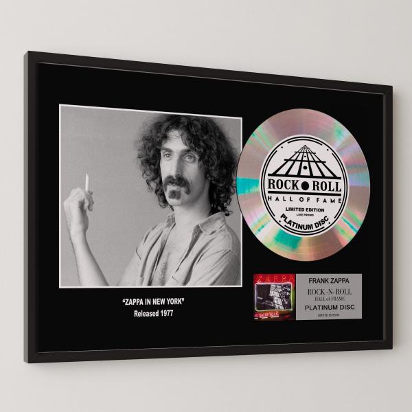 フランク・ザッパ Frank Zappa ザッパ・イン・ニューヨーク platinum disc album プラチナディスク 証明書付 ‐25