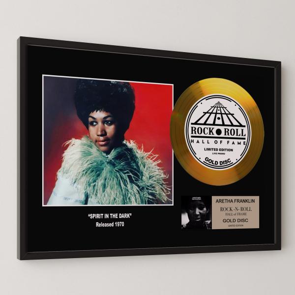 アレサ・フランクリン / Aretha Franklin / スピリット・イン・ザ・ダーク / gold disc album / 金 ゴールド ディスク 証明書付 ‐5