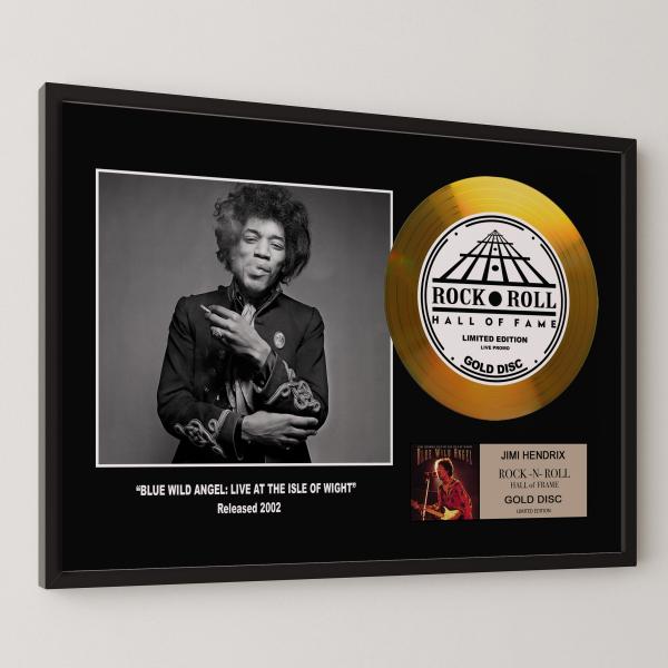 ジミ・ヘンドリックス Jimi Hendrix Blue Wild Angel: Live At The Isle Of Wight gold disc album 金 ゴールド ディスク 証明書付 ‐9