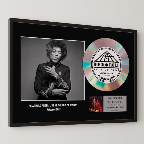 ジミ・ヘンドリックス Jimi Hendrix Blue Wild Angel: Live At The Isle Of Wight platinum disc album プラチナディスク 証明書付 ‐9