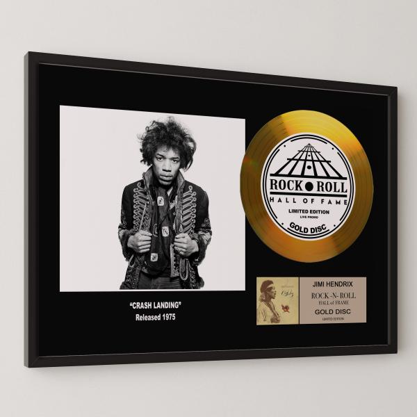 ジミ・ヘンドリックス Jimi Hendrix クラッシュ・ランディング Crash Landing gold disc album 金 ゴールド ディスク 証明書付 ‐18