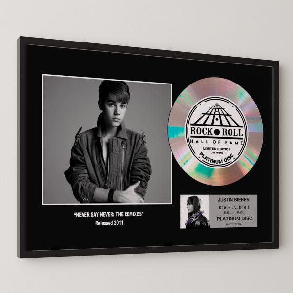 ジャスティン・ビーバー Justin Bieber ネヴァー・セイ・ネヴァー platinum disc album プラチナディスク 証明書付 ‐8