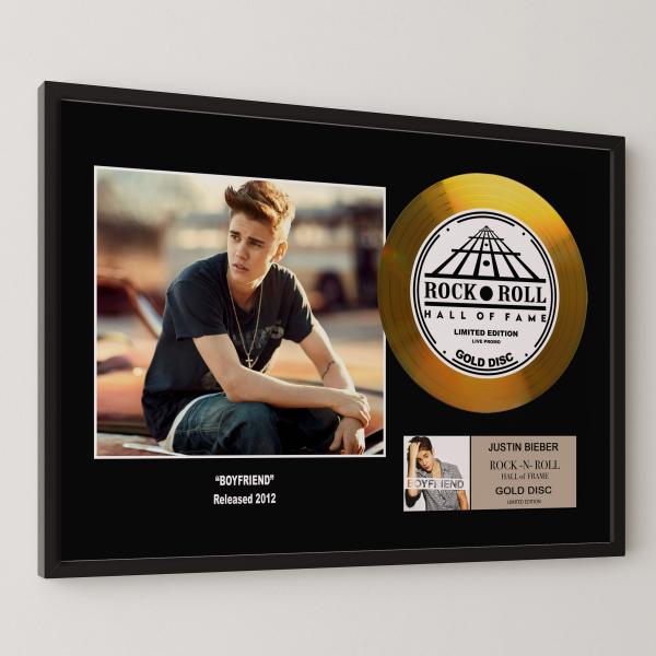 ジャスティン・ビーバー Justin Bieber ボーイ・フレンド gold disc album 金 ゴールド ディスク 証明書付 ‐17