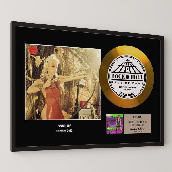 ケシャ Kesha Warrior ウォーリア gold disc album 金 ゴールド ディスク 証明書付 ‐2