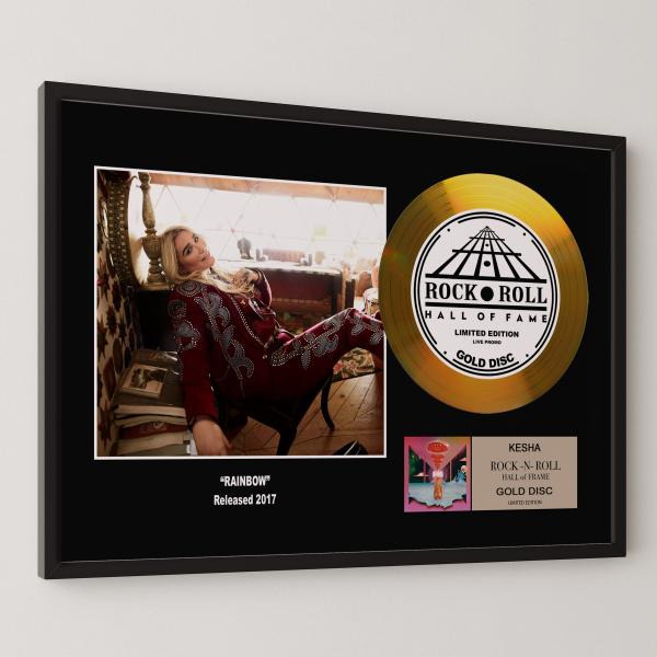 ケシャ Kesha Rainbow レインボー gold disc album 金 ゴールド ディスク 証明書付 ‐3