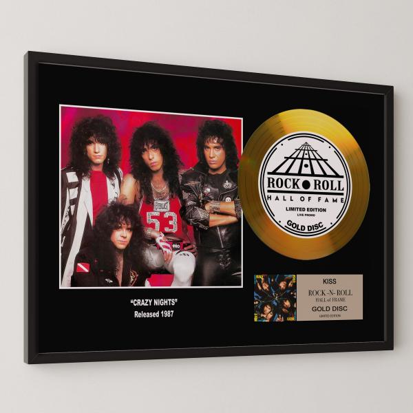 キッス KISS クレイジー・ナイト Crazy Nights gold disc album 金 ゴールド ディスク 証明書付 ‐14