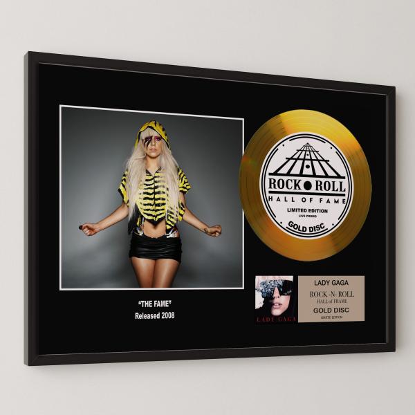 レディー・ガガ Lady Gaga ザ・フェイム The Fame gold disc album 金 ゴールド ディスク 証明書付 ‐1